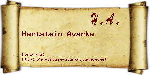Hartstein Avarka névjegykártya